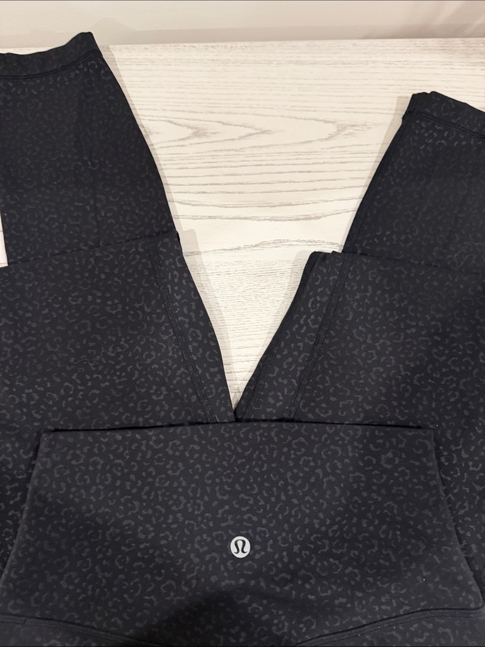 Lululemon High-Rise Leopard Print Leggings in Black